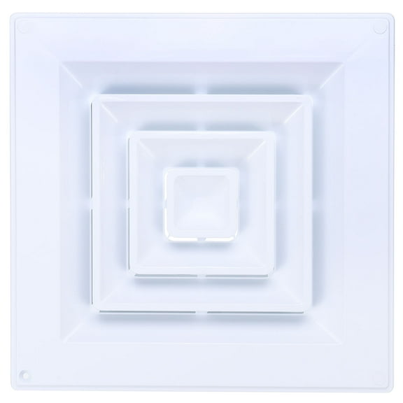 Uxcell Square Air Vent 12 x 12 inch, 1pcs Plastic Air Return Grille with Square-to-Round Adapter, White