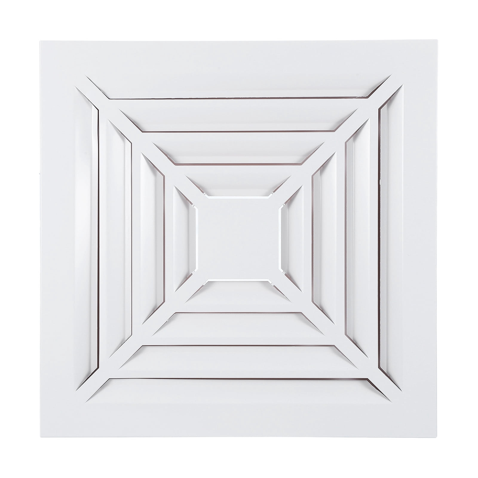 Uxcell Square Air Vent Cover, Aluminum Alloy Air Return Grille Sidewall or Ceiling Air Diffuser with Pipe for Home Office 4"