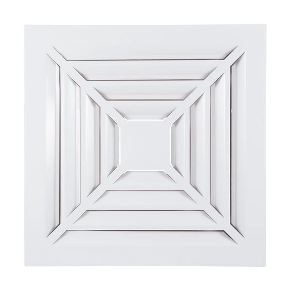 Uxcell Square Air Vent Cover, Aluminum Alloy Air Return Grille Sidewall or Ceiling Air Diffuser with Pipe for Home Office 4"