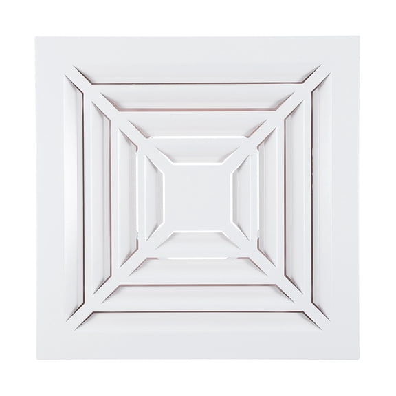 Uxcell Square Air Vent Cover, Aluminum Alloy Air Return Grille Sidewall or Ceiling Air Diffuser with Pipe for Home Office 6"