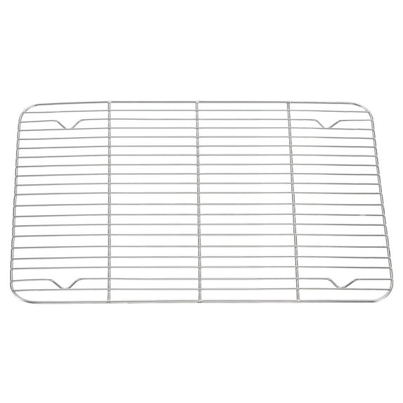 Uxcell Square BBQ Grill Net 16.5" x 11.4" 201 Stainless Steel Cooling Rack with 15.7mm 4-Legs