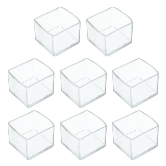 Uxcell Square Chair Leg Caps 30 x 30mm Floor Protectors Anti-Slip EU 3030 Aluminum Extrusion Furniture Clear 8Pcs