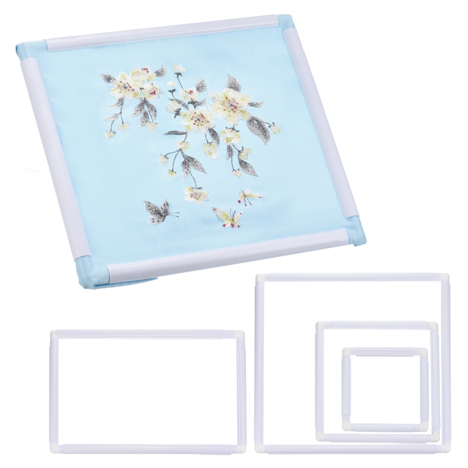 Uxcell Square Embroidery Hoop Cross Stitch Hoops Frames Snap Frame DIY Sewing Tools for Quilting Silk Paint 4 Pack