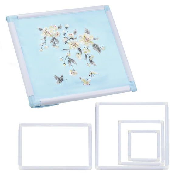 Uxcell Square Embroidery Hoop Cross Stitch Hoops Frames Snap Frame DIY Sewing Tools for Quilting Silk Paint 4 Pack
