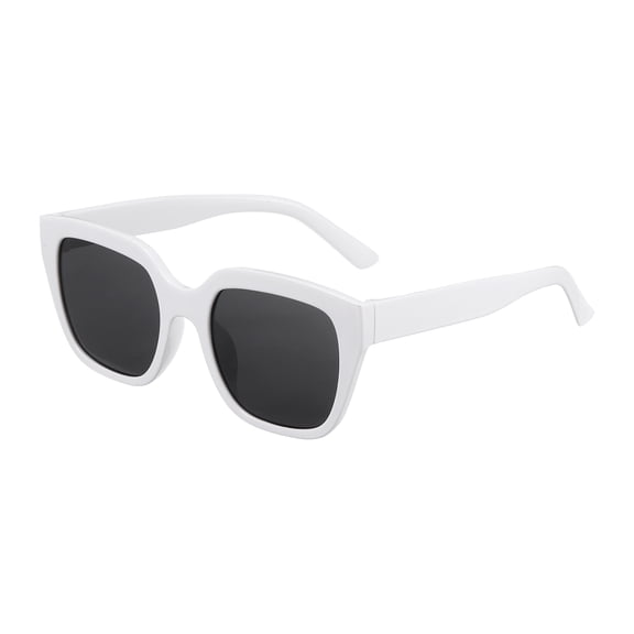 Uxcell Square Polarized Sunglasses Trendy Retro Sun Glasses for Women Men, White(Gray Lens)