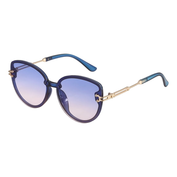 Uxcell Square Polarized Sunglasses Trendy Vintage Round Sun Glasses for Women and Men, Blue(Brown Lens)