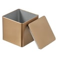 thumbnail image 1 of Uxcell Square Tin Box, Metal Storage Tin Box Portable Storage Container with Lid for Tea Candy Treats Gifts Favor Champagne, 1 of 7
