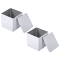 thumbnail image 1 of Uxcell Square Tin Box, Metal Storage Tin Box Portable Storage Container with Lid for Tea Candy Treats Gifts Favors White, 1 of 7