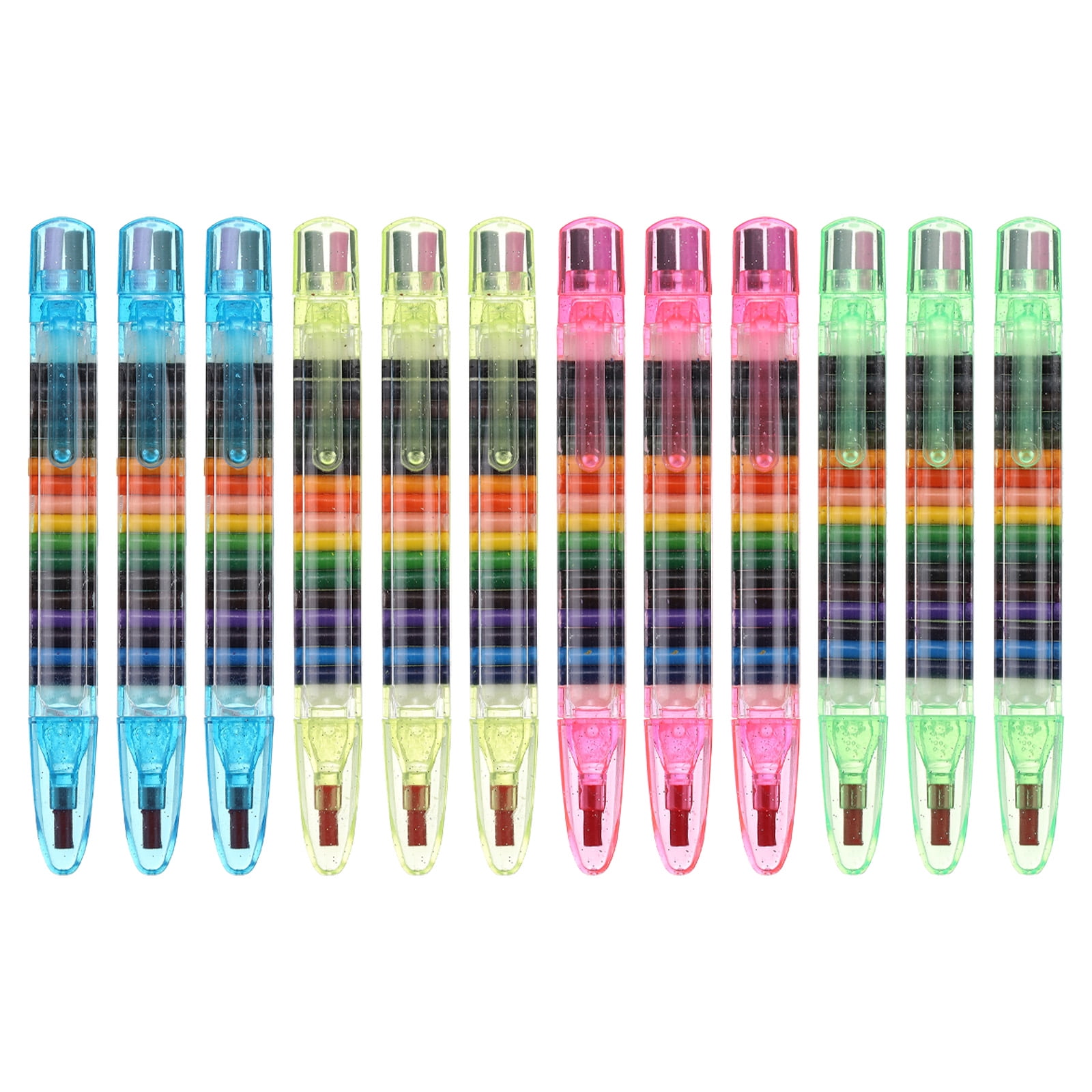 HUJI Stacking Buildable 8 Colors Crayons Set, Connect Stack and Build HJ361_24