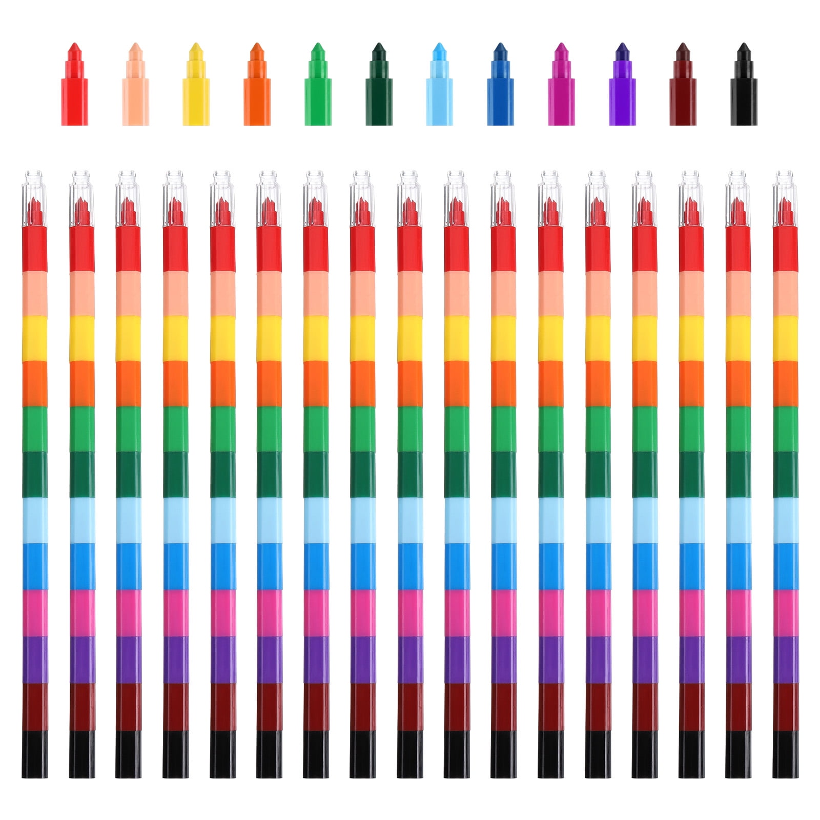 Halloween Glitter Stacking Point Crayons - 12 Pc. | Halloween Express