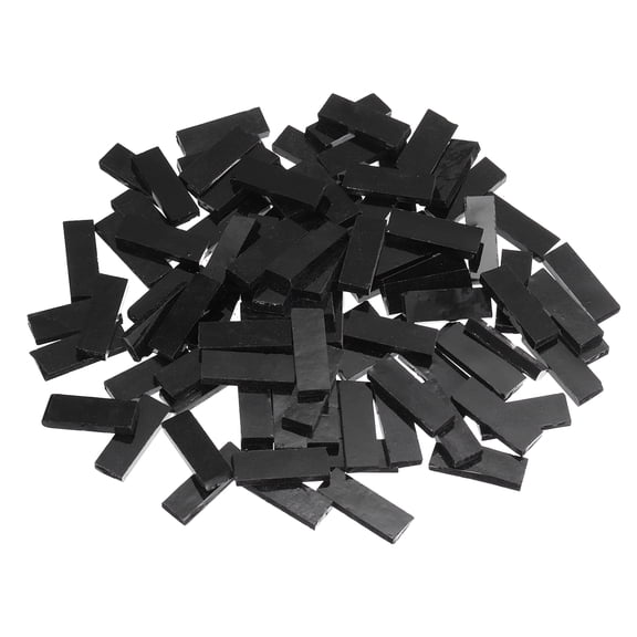 Uxcell Stained Glass Strip, Black Mosaic Tiles 100g/3.53 oz, 0.83" x 0.28" Rectangular Glass Pieces Mosaic Tile Making Supplies for DIY Handmade Crafts and Home Decoration