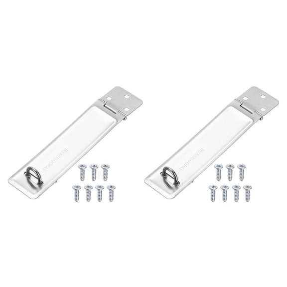 Uxcell Stainless Steel 180 Degree Thin Door Hasp Latch Lock (5.5 Inch, Silver) (2 Pcs)