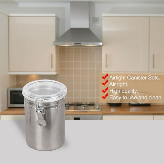 Uxcell Stainless Steel Airtight Canister Food Bins Container for Kitchen Counter Storage with Lid 70oz