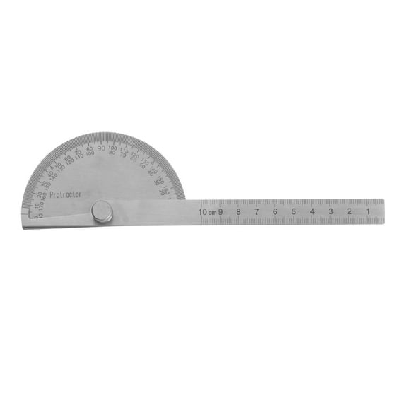 Uxcell Stainless Steel Angle Protractor 0 to 180 Degrees Square Head Angle Measuring Ruler General Tool with 10cm Arm