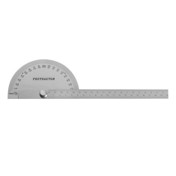 Uxcell Stainless Steel Angle Protractor 0 to 180 Degrees Round Head Angle Measuring Ruler General Tool with 20cm Arm