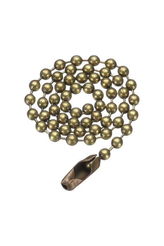 Stainless Steel Ball Chain 2.4mm 7.9" Length Round Bead Necklace Dog Tag Pull Chains with Connectors Clasps for Men Women Jewelry Making Bracelets Keychain, Bronze