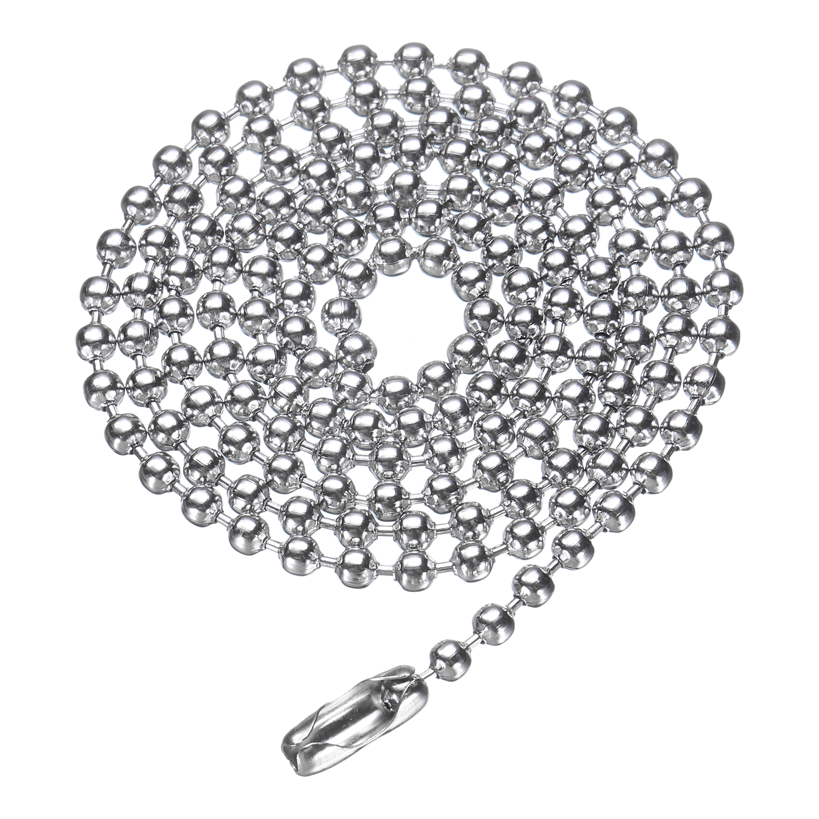 Uxcell Stainless Steel Ball Chain 3.0mm 27.6" Length 316L Round Bead Necklace Dog Tag Pull Chains with Connectors Clasps for Men Women Jewelry Making Bracelets Keychain, Silver