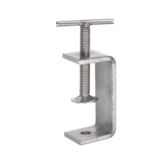 Uxcell Stainless Steel C-Clamp, 65mm Wide Jaw Opening with T-Bar Handle for Woodworking Welding Building