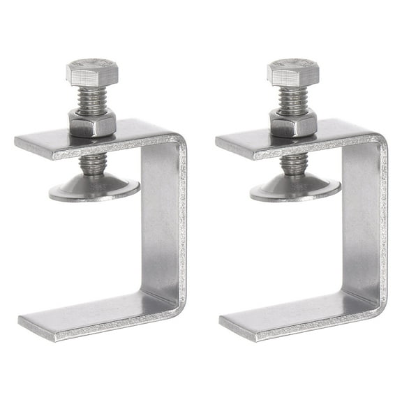 Uxcell Stainless Steel C-Clamp with 46mm Wide Jaw Opening for Woodworking Welding Building Household Mount 2 Pack