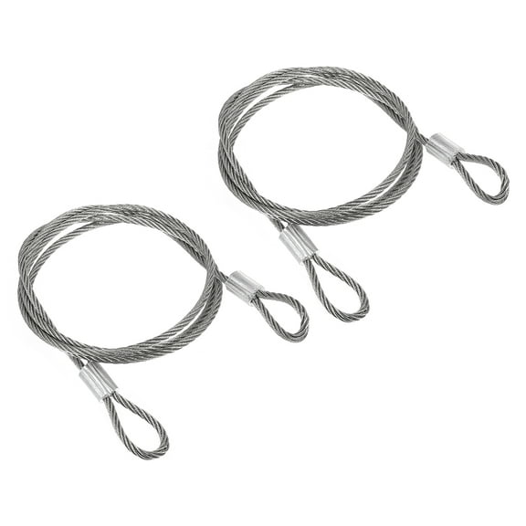 Uxcell Stainless Steel Cable, 2 Pack Coated 1/8" Wire Rope for Deck Railing 3.3ft