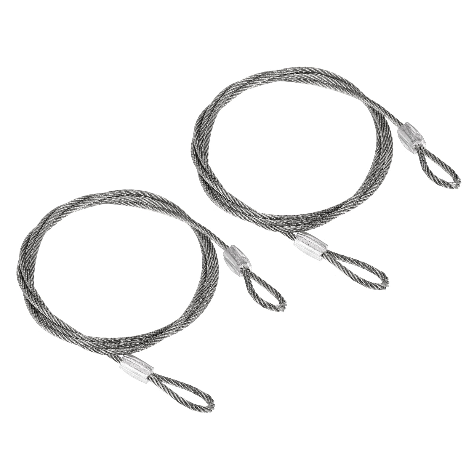 Uxcell Stainless Steel Cable, 2 Pack PVC Coated 3/32" Wire Rope for