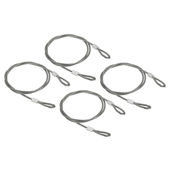 Uxcell Stainless Steel Cable, 4 Pack Coated 5/32" Wire Rope for Deck Railing 3.3ft