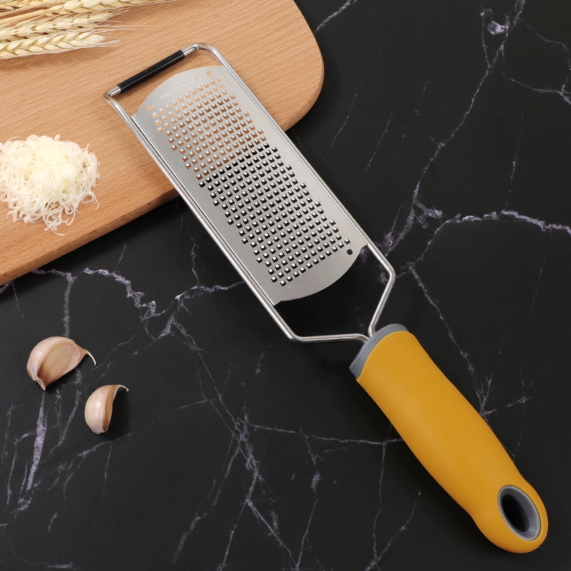 Uxcell Stainless Steel Cheese Grater with PP Handle Yellow