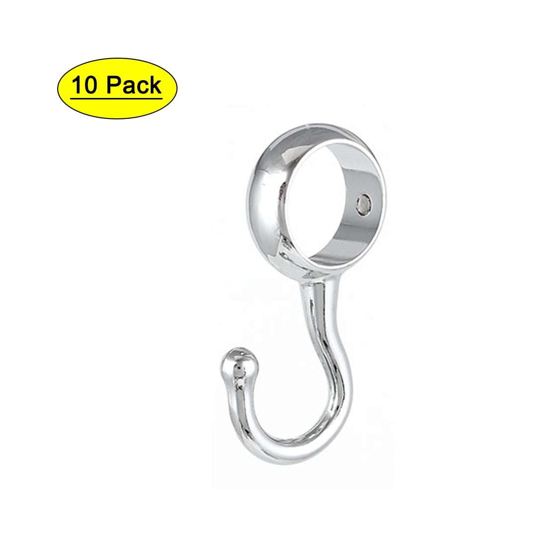 Uxcell Stainless Steel Chrome Finish 1" Dia Tube Rod Hooks, 10 Pack