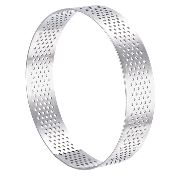 Uxcell Stainless Steel Circular Cake Rings 3.5" Heat-Resistant Perforated Cake Mousse Ring Kitchen Baking Tools