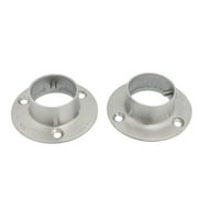 Uxcell Stainless Steel Closet Pole Socket Rod Flange 1" w Screws Silver Tone