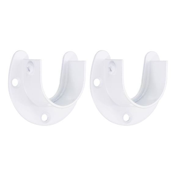 Uxcell Closet Rod Bracket Wardrobe Bracket U-Shaped Rod Sockets Flange White 1.26" 2pcs