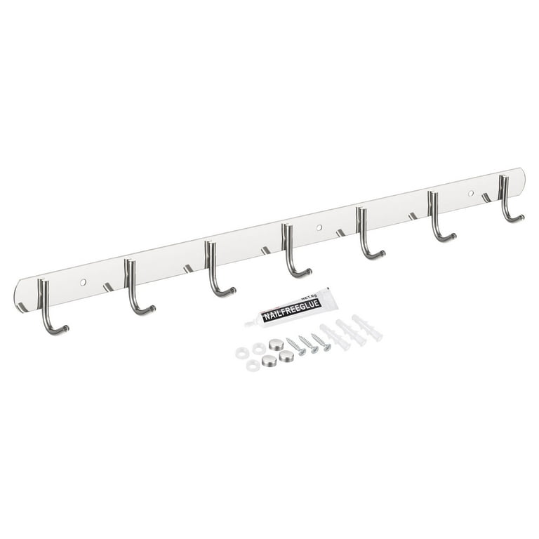 Uxcell Stainless Steel Coat Hook Rack Wall Mounted with 7 Hooks