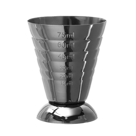 Uxcell Stainless Steel Cocktail Jigger, 2.5oz Cocktail Measuring Cup Jigger Bar Mixed Cocktail Beaker, Black