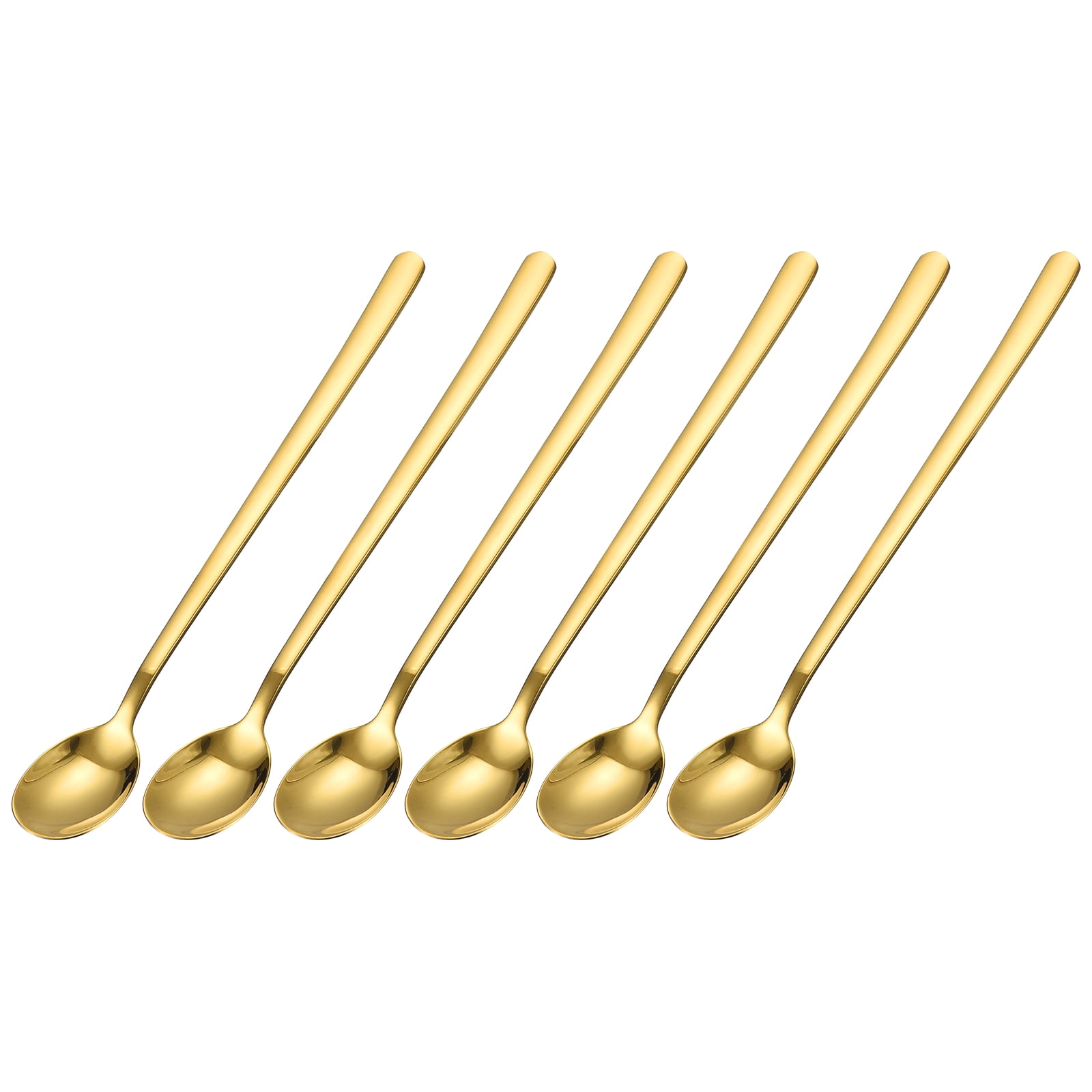 Uxcell Stainless Steel Espresso Spoons, 6Pack 7.9 Inches Gold Mini