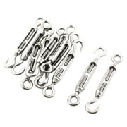 Uxcell Stainless Steel Hook Eye Turnbuckles for 4mm 1/8" Wire Rope (10-pack)