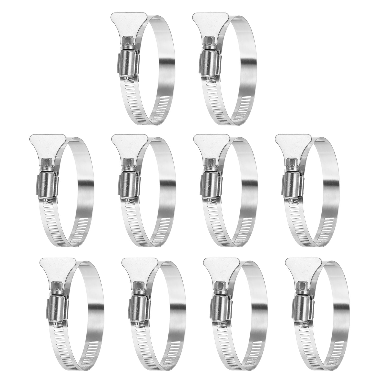 10-Pack 304 Stainless Steel Hose Clamps Adjustable Thumb Screw Key - View #9
