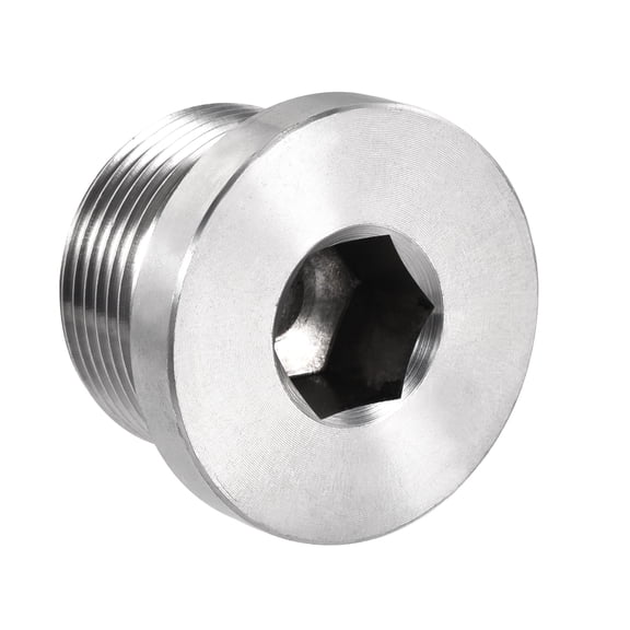 Uxcell Stainless Steel Inner Hex Head M26x1.5 Pipe Fitting Plug