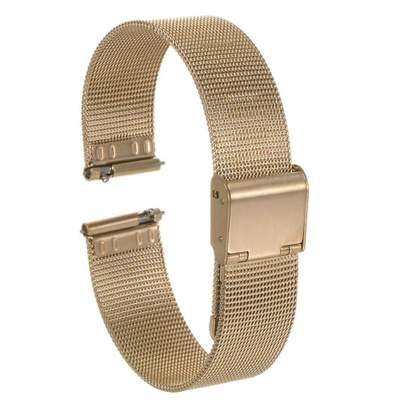Uxcell Stainless Steel Mesh Watch Band 12mm Quick Release Adjustable Strap, Rose Gold