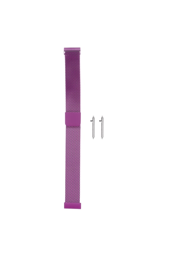 Stainless Steel Mesh Watch Band 14mm Quick Release Magnetic Clasp, Purple
