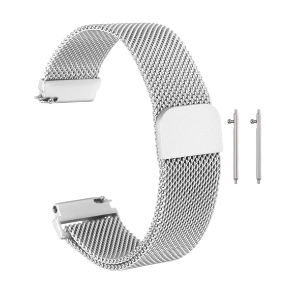 Uxcell Stainless Steel Mesh Watch Band 16mm Quick Release Metal Replacement Watch Strap with Magnetic Buckle for Men Women, Silver Tone