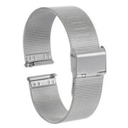 Stainless Steel Mesh Watch Band 18mm Quick Release Adjustable Metal Watch Strap for Men Women, Silver Tone