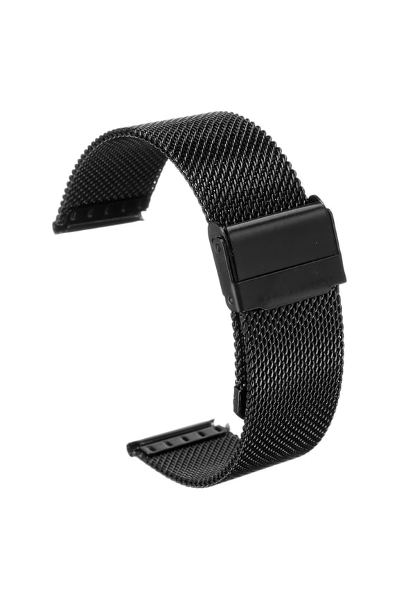 Stainless Steel Mesh Watch Band 20mm Quick Release Adjustable Metal Replacement Watch Strap for Men Women, Black