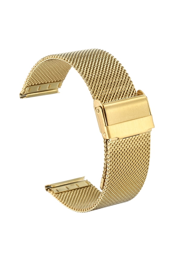 Stainless Steel Mesh Watch Band 20mm Quick Release Adjustable Metal Replacement Watch Strap for Men Women, Gold