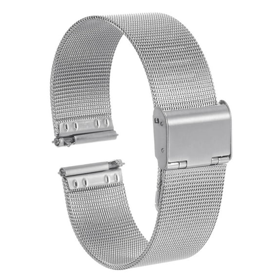 Uxcell Stainless Steel Mesh Watch Band 20mm Quick Release Adjustable Metal Watch Strap for Men Women, Silver Tone