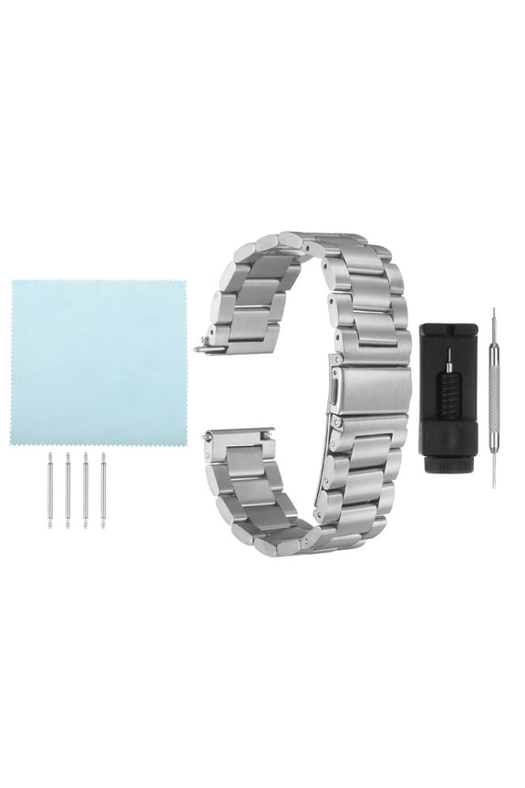 Stainless Steel Mesh Watch Band 20mm Quick Release Metal Folding Watch Strap Double-Lock Deployment Clasp Bands for Men Women, Black