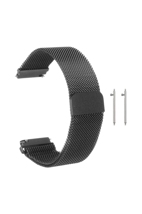 Stainless Steel Mesh Watch Band 20mm Quick Release Metal Replacement Watch Strap with Magnetic Buckle for Men Women, Black