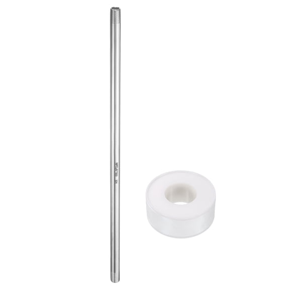 Uxcell Stainless Steel Nipple Pipe Fitting 1/8" NPT x 1/8" NPT Male Threaded 12.01" Length Nipple Cast Pipe for Connecting Extending Beer Machine Bathroom Gas Air Plumbing