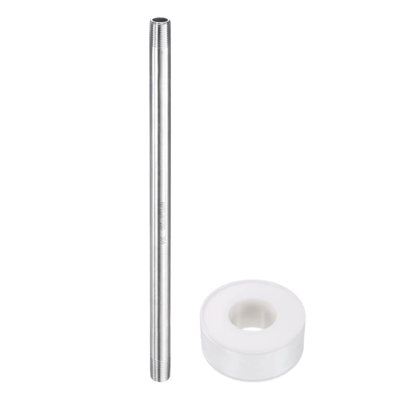 Uxcell Stainless Steel Nipple Pipe Fitting 1/8" NPT x 1/8" NPT Male Threaded 7.95" Length Nipple Cast Pipe for Connecting Extending Beer Machine Bathroom Gas Air Plumbing