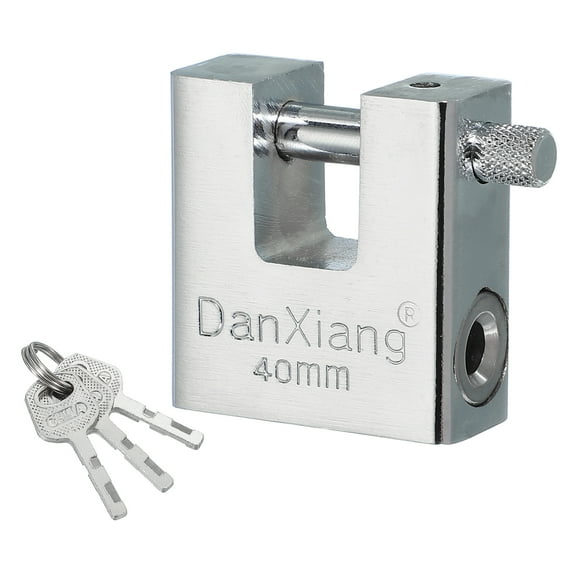 Uxcell Stainless Steel Padlocks, High Security Padlock Keyed Different D-Shaped Harden Shackle with Keys 1-9/16"