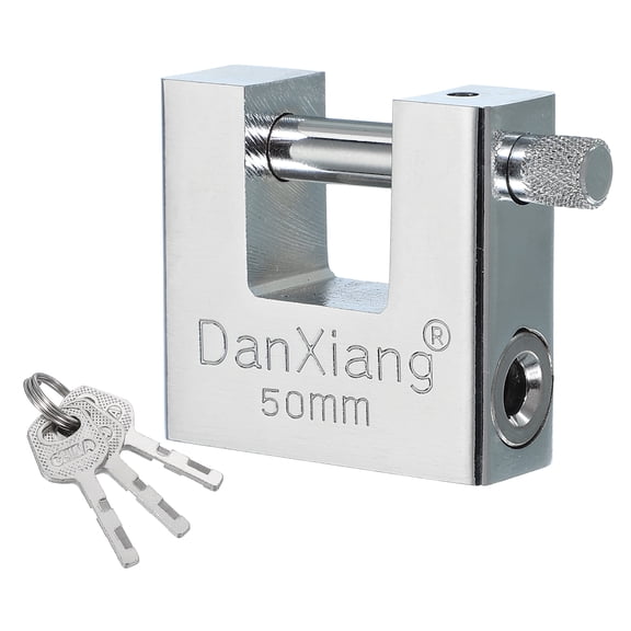 Uxcell Stainless Steel Padlocks, High Security Padlock Keyed Different D-Shaped Harden Shackle with Keys 2"